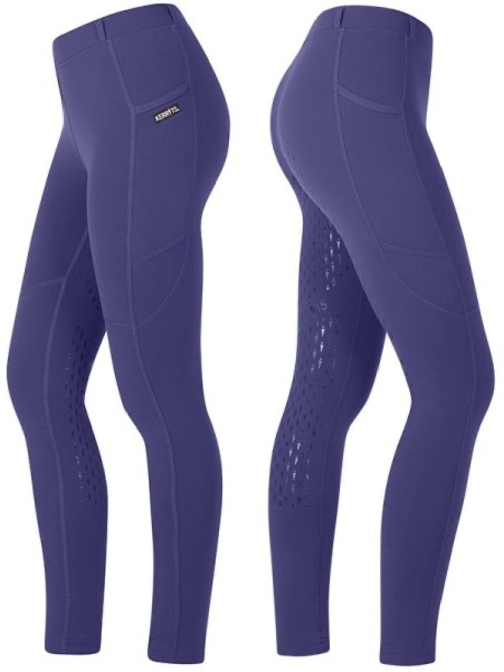 Kerrits GripTek Full Seat Riding Tights Leggings Blue Equestrian Pockets XS
